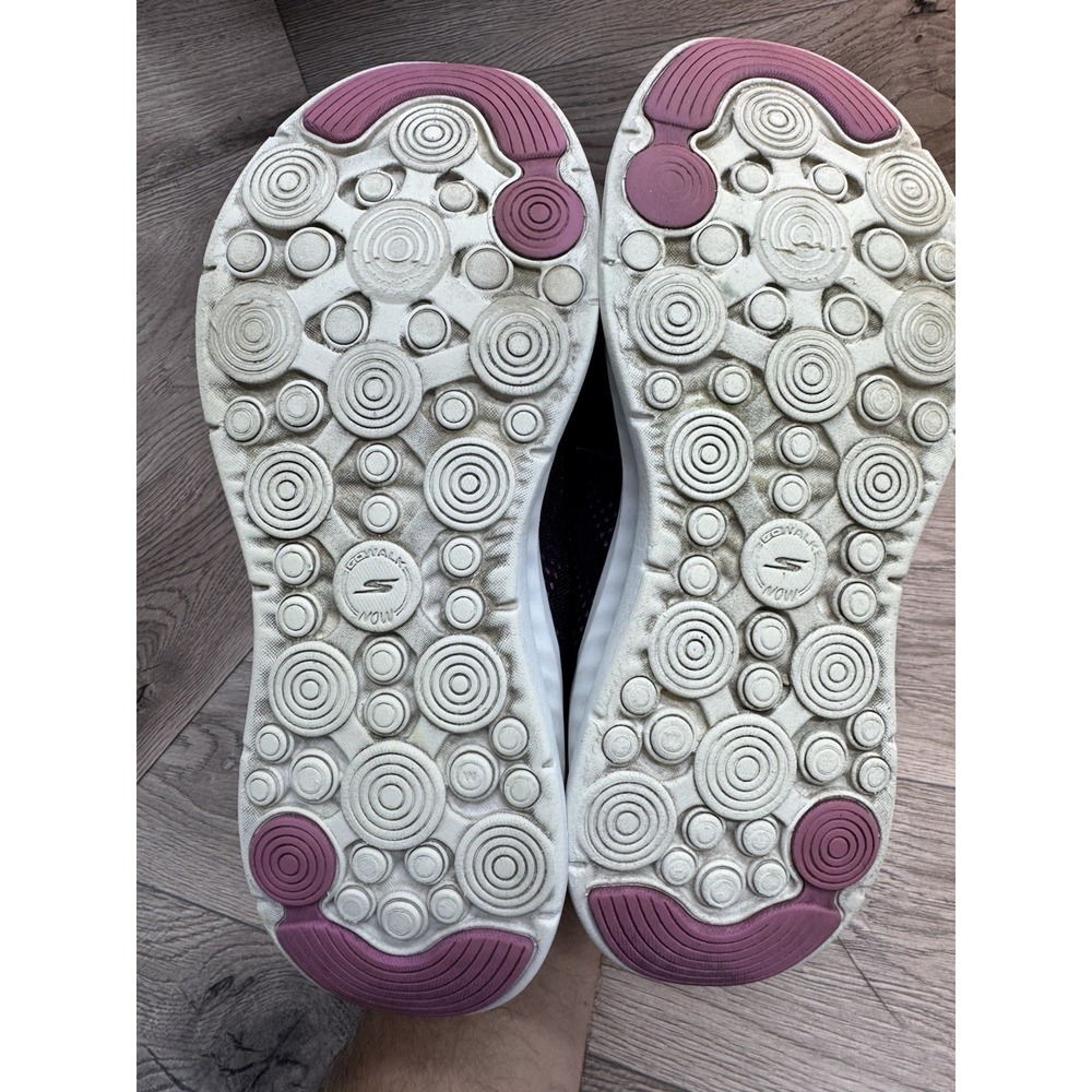 Skechers Slip-ins Go Walk Air Cooled Goga Mat Black Purple Womens 8 Shoes - Picture 7 of 11